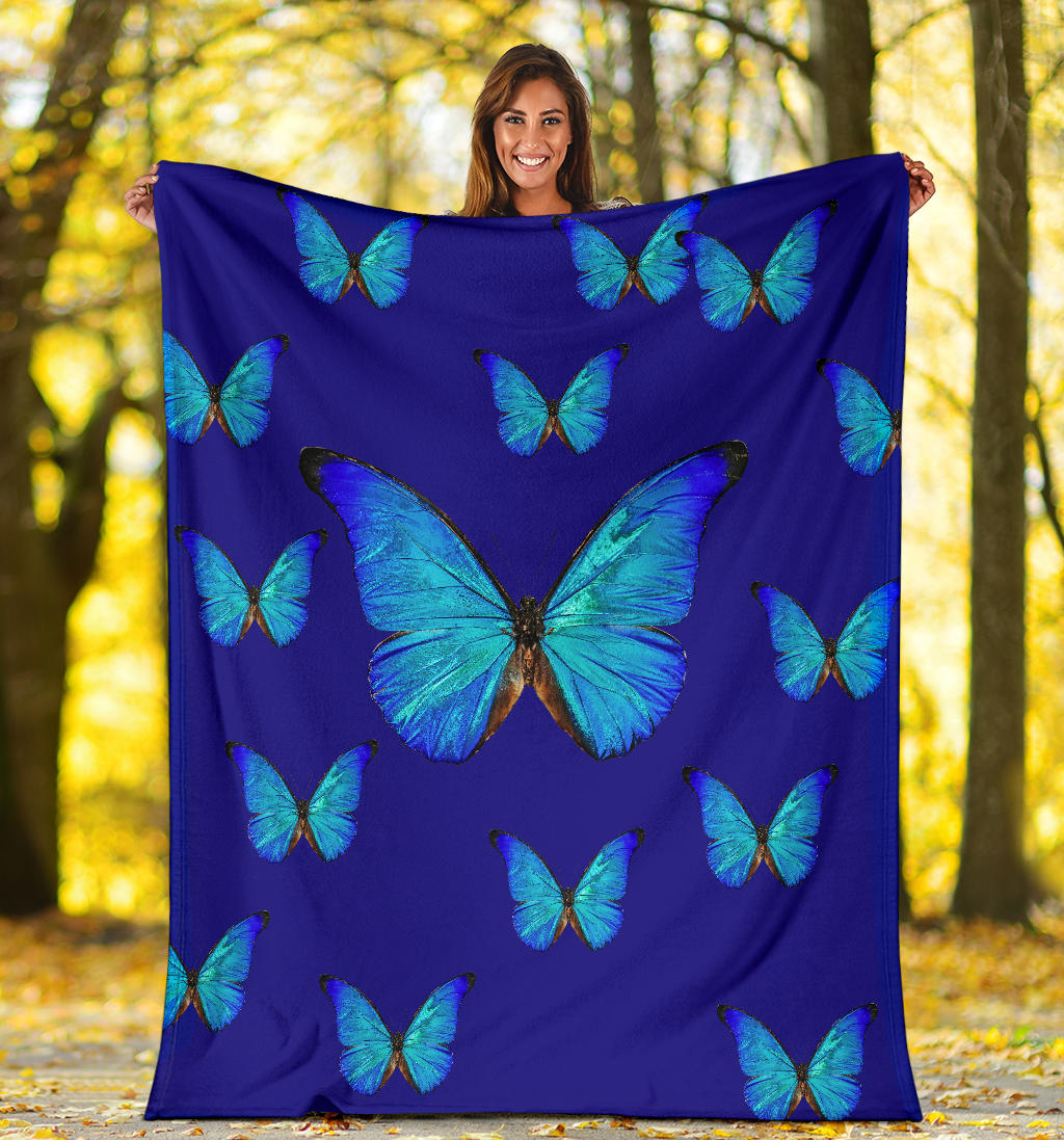 blue happy butterflies blanket - Top Content | POD Collection | Free Shipping