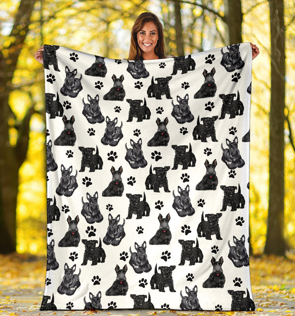 Scottish Terrier Paw Blanket