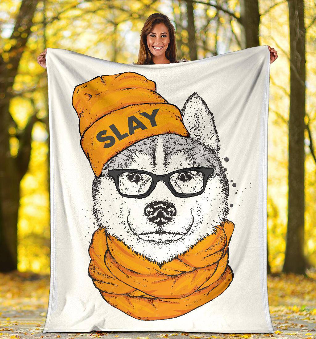 Stylish Slay Husky Cartoon Premium Blanket - Top Content | POD Collection | Free Shipping