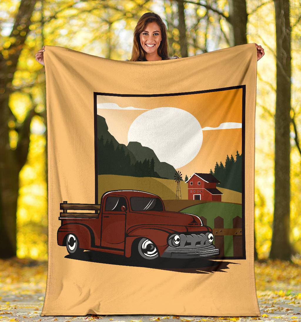 Field Farm Truck Cartoon Premium Blanket - Top Content | POD Collection | Free Shipping