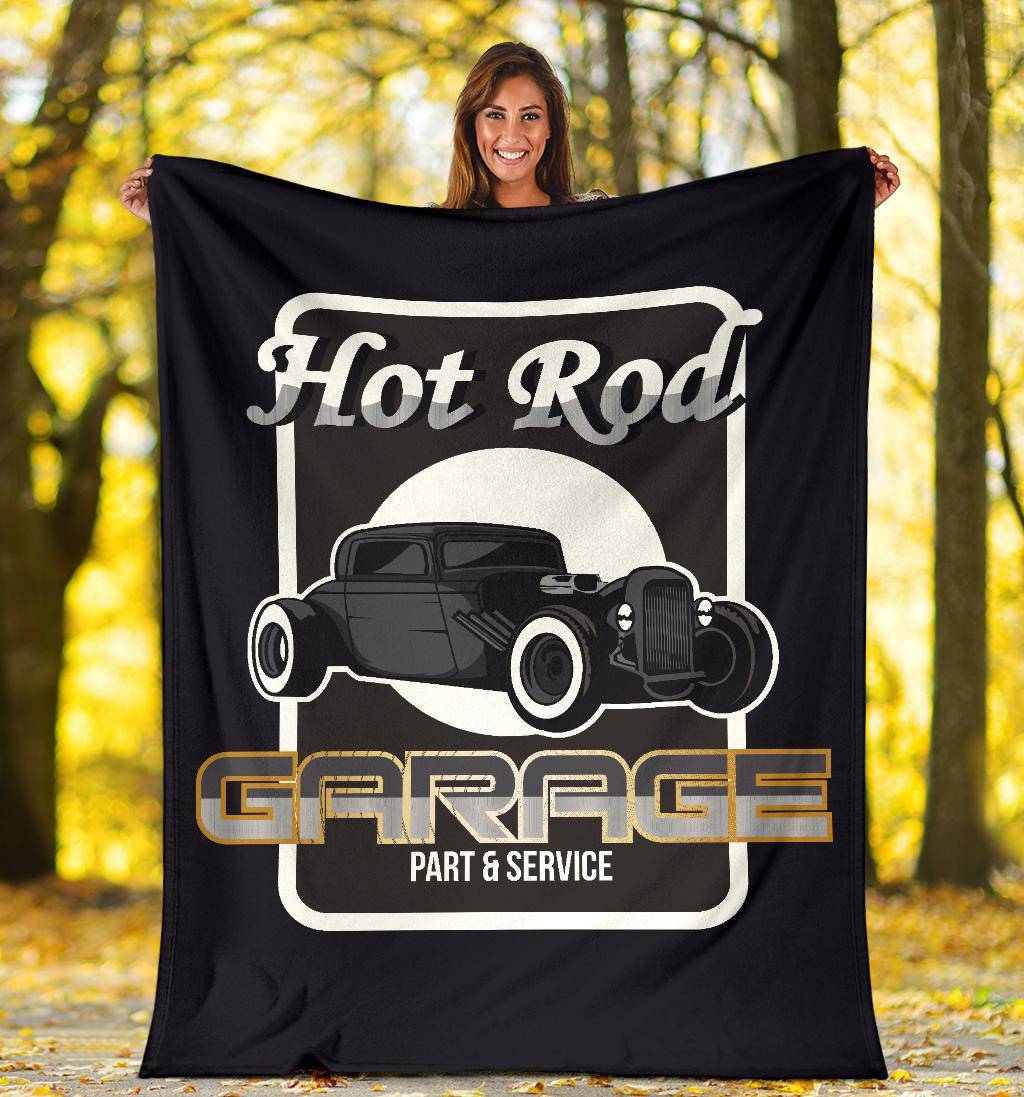 Hot Rod Garage Auto Service Premium Blanket - Top Content | POD Collection | Free Shipping