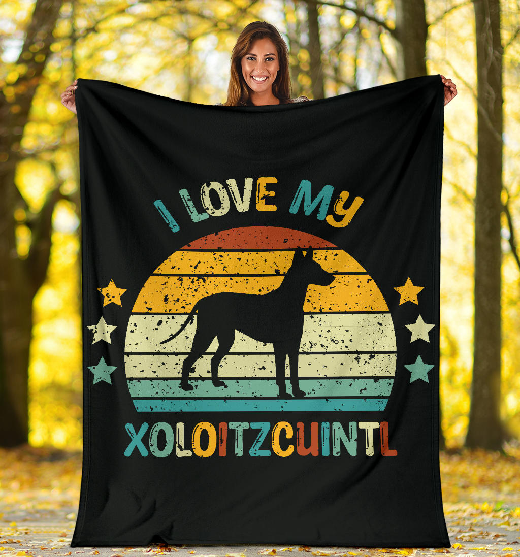 Xoloitzcuintle Blanket, Xoloitzcuintle Retro Blanket, Xoloitzcuintle Throw Blanket, Xoloitzcuintle Gifts