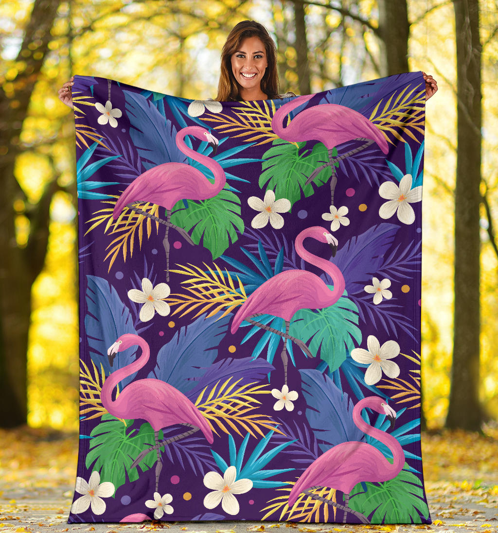 flamingo flowers jungle blanket - Top Content | POD Collection | Free Shipping