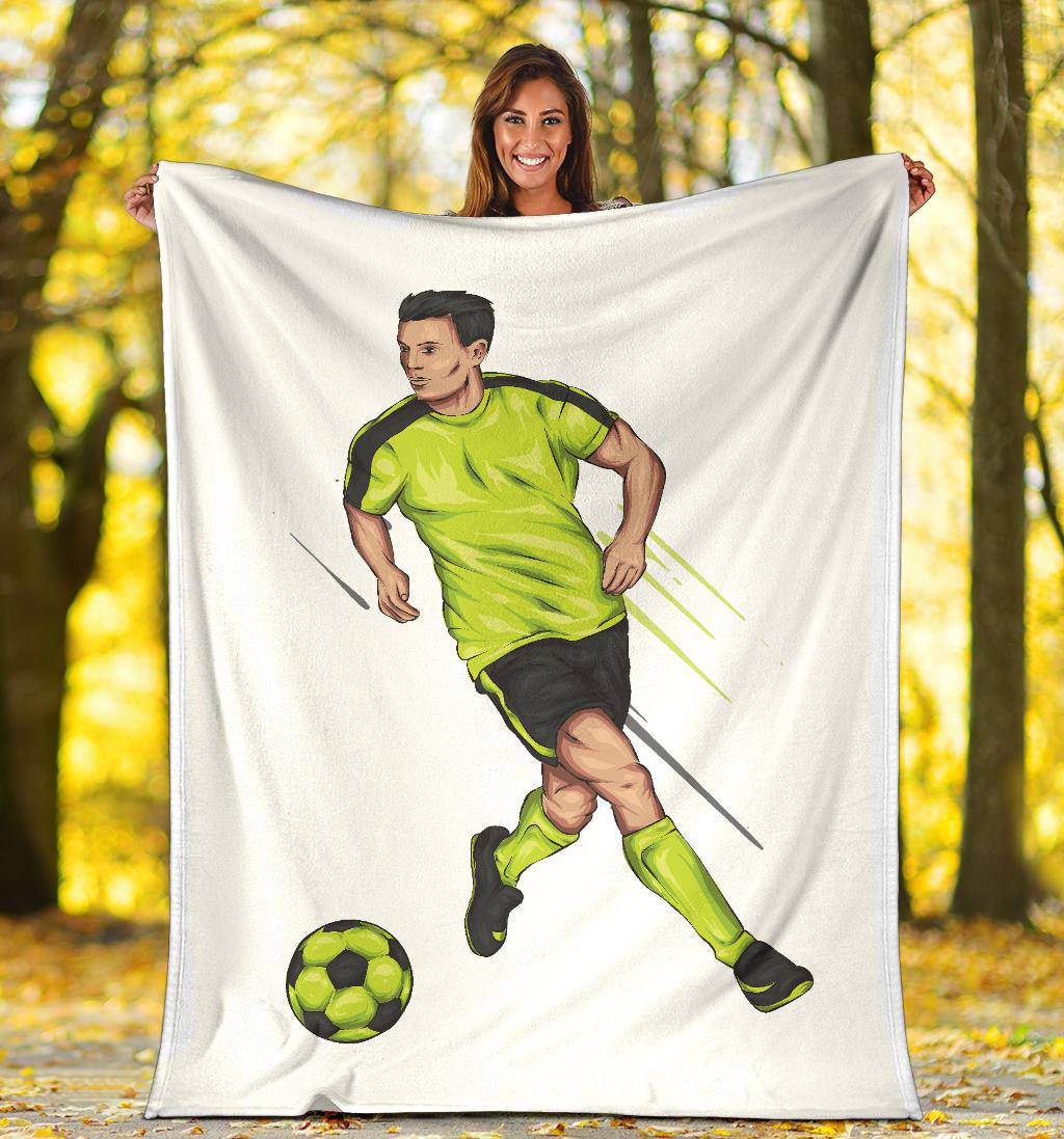 Football Player Cartoon Illustration Premium Blanket - Top Content | POD Collection | Free Shipping