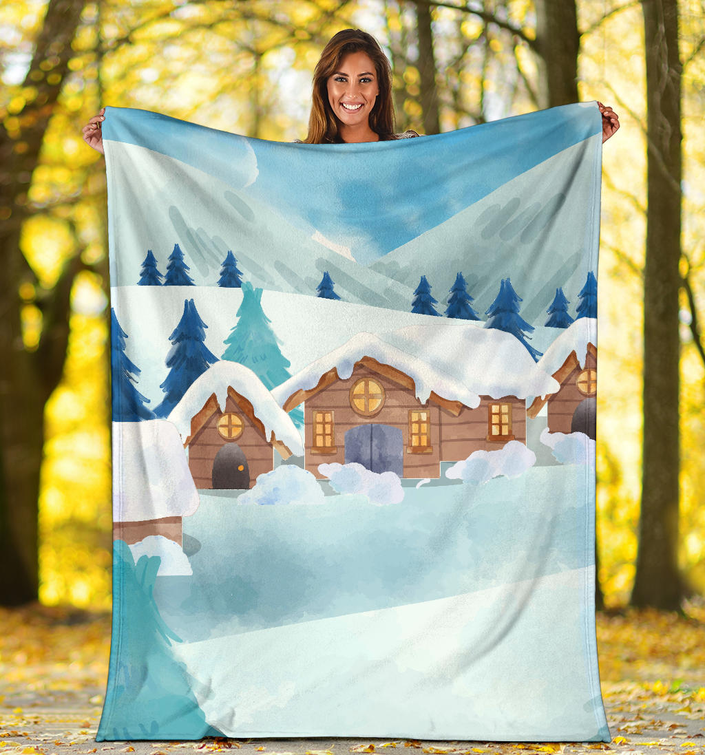 winter house nature blanket - Top Content | POD Collection | Free Shipping