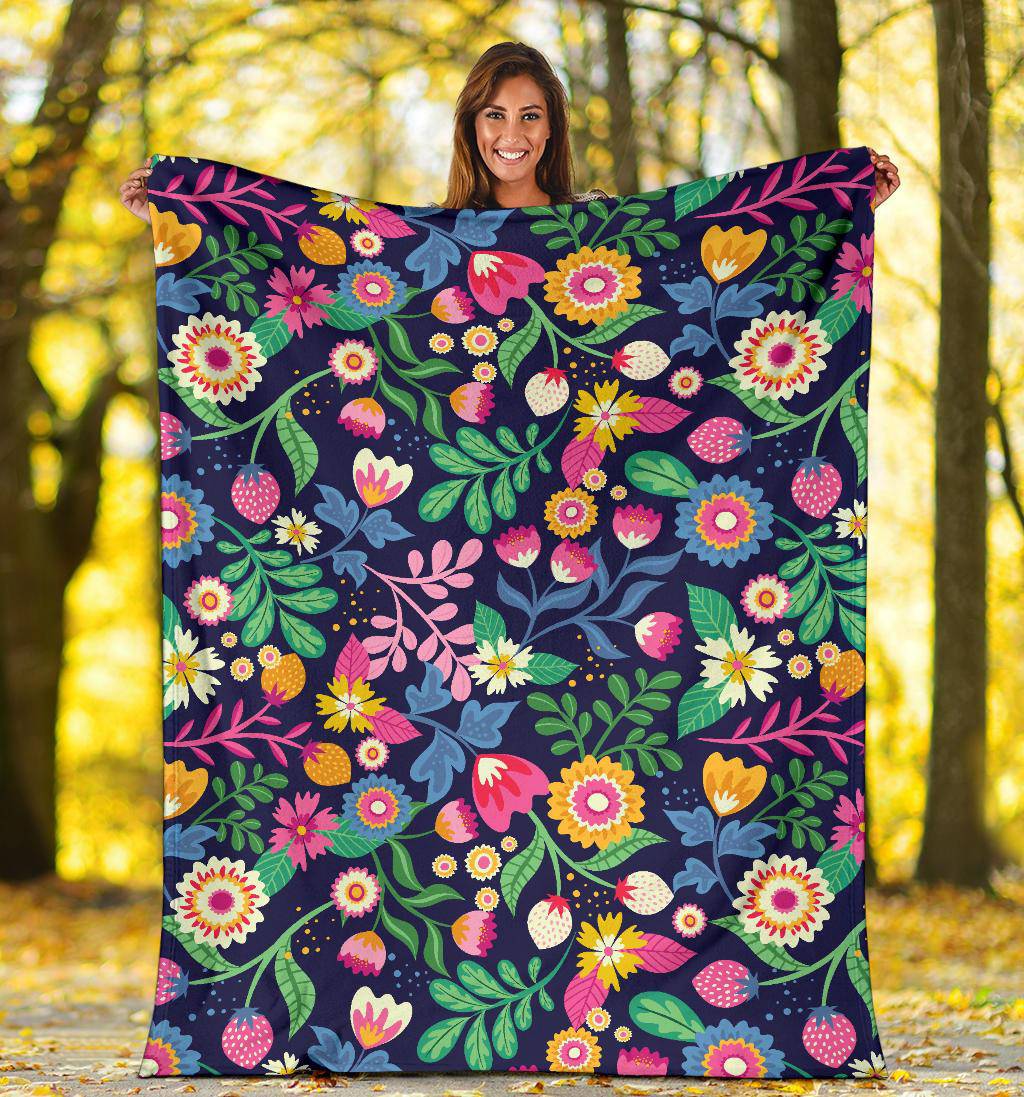 Hand Painted Exotic Plants Floral Premium Blanket - Top Content | POD Collection | Free Shipping