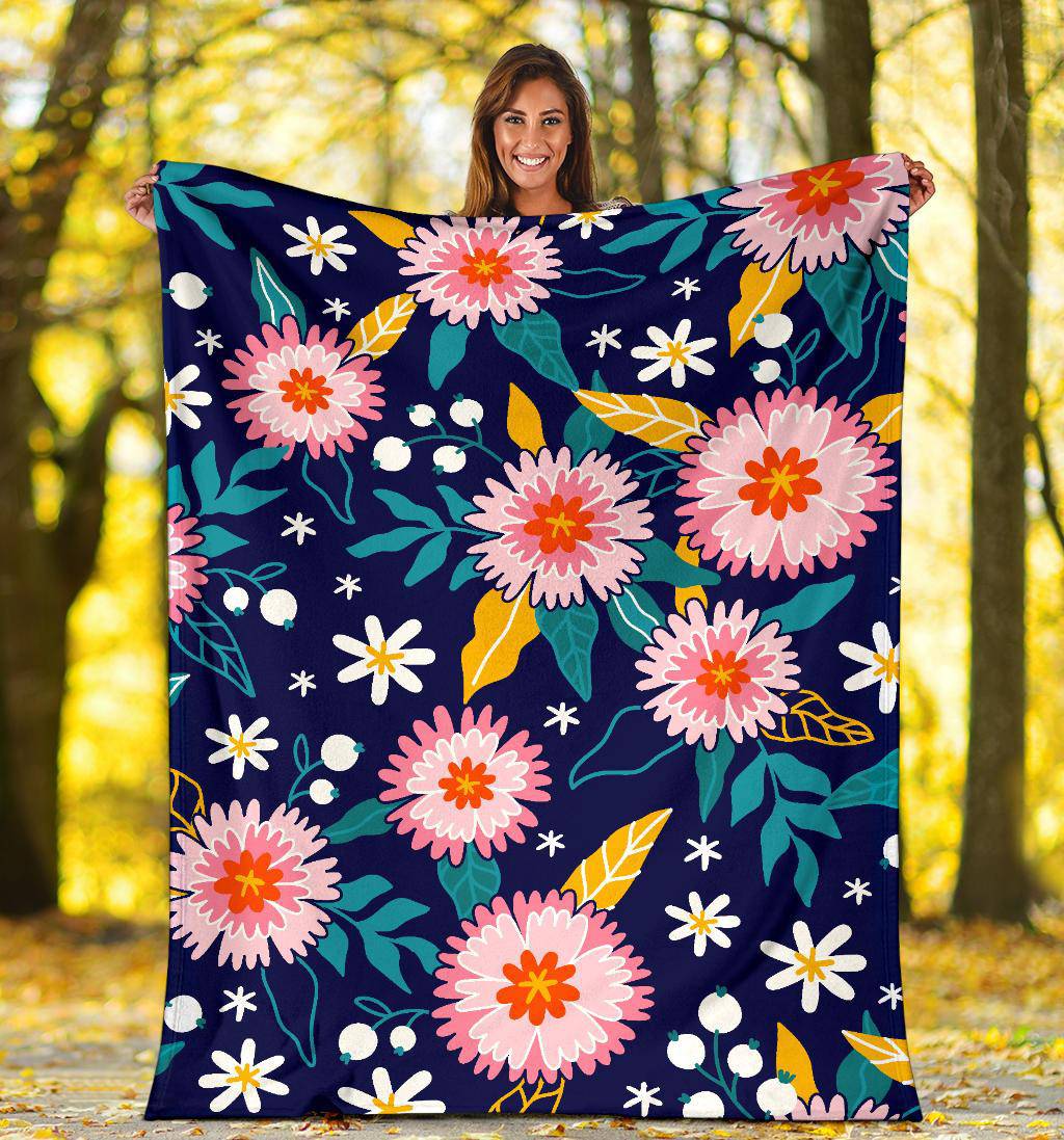 Hand Drawn Floral Plant Premium Blanket - Top Content | POD Collection | Free Shipping