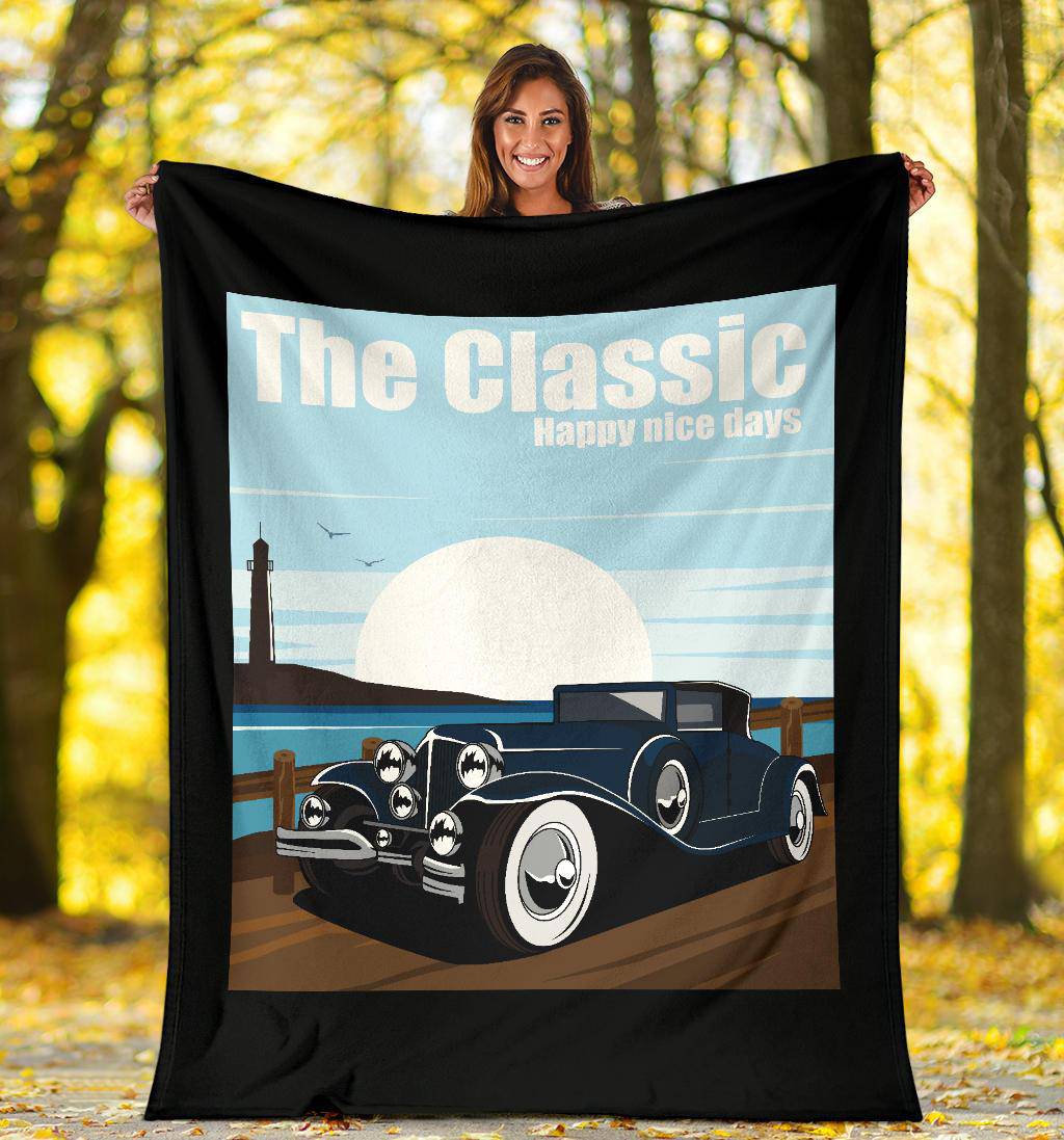 OldSkool Classic Car Cartoon Premium Blanket - Top Content | POD Collection | Free Shipping