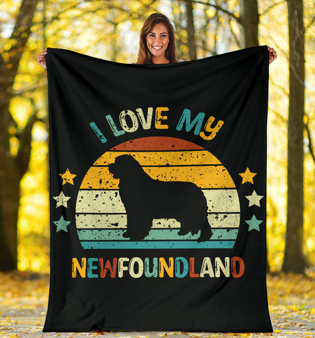 Newfoundland Blanket, Newfoundland Retro Blanket, Newfoundland Throw Blanket, Newfoundland Gifts