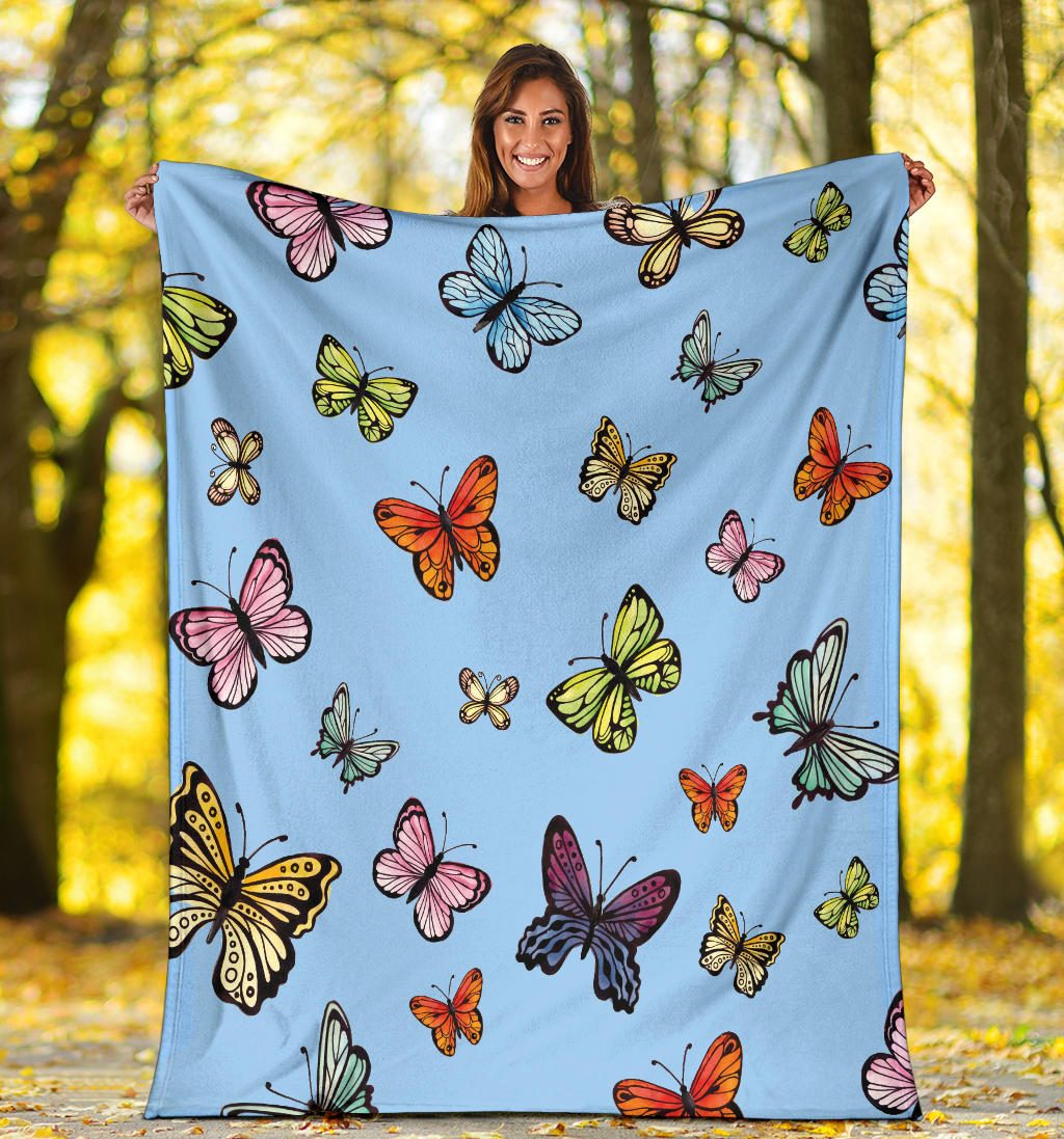 colorful butterflies blue collection blanket - Top Content | POD Collection | Free Shipping