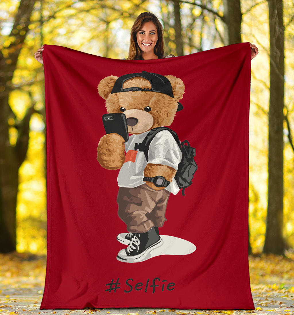 Teddy Red Selfie blanket - Top Content | POD Collection | Free Shipping