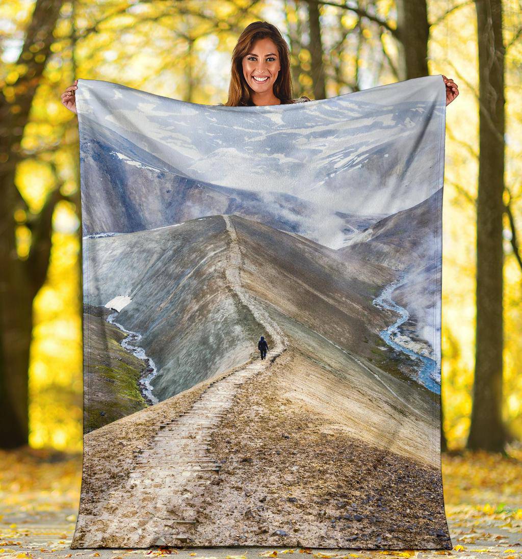 Walking Mountain Road View Premium Blanket - Top Content | POD Collection | Free Shipping