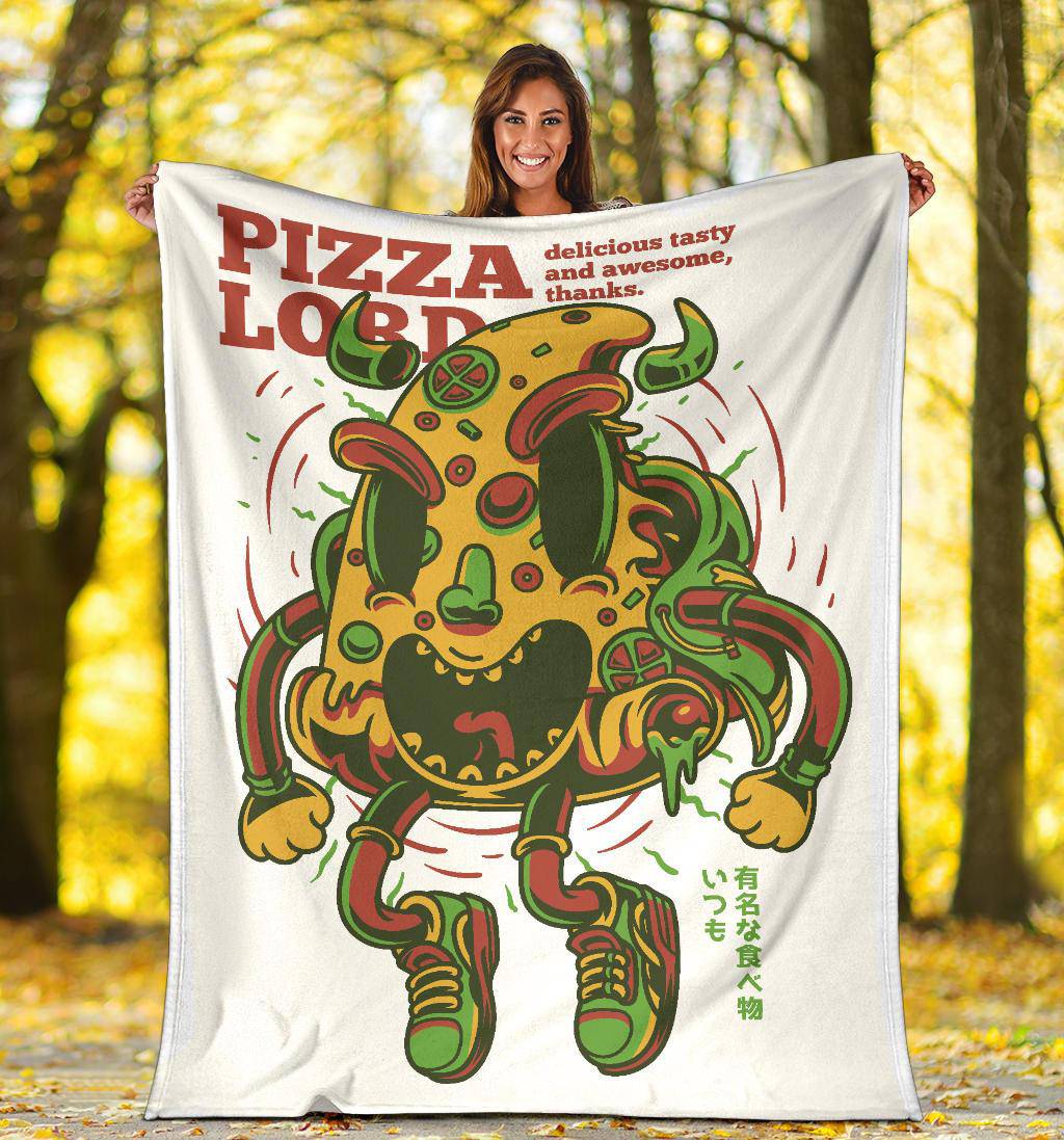 Premium Blanket Pizza Lord Cartoon Awesome Character - Top Content | POD Collection | Free Shipping