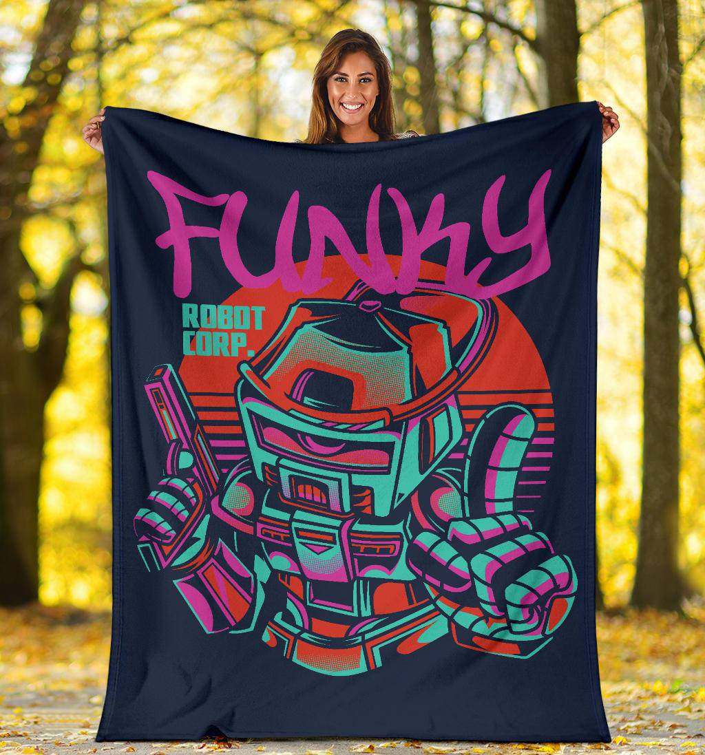 Funky Robot Japanese Art Figure Cartoon Premium Blanket - Top Content | POD Collection | Free Shipping