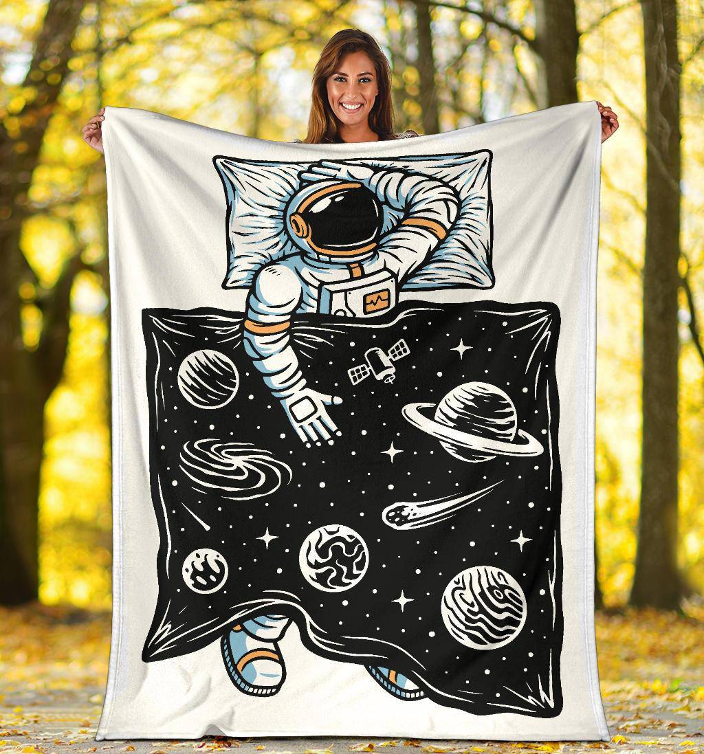 Premium Blanket Astronaut Sleeping Universe Cartoon - Top Content | POD Collection | Free Shipping