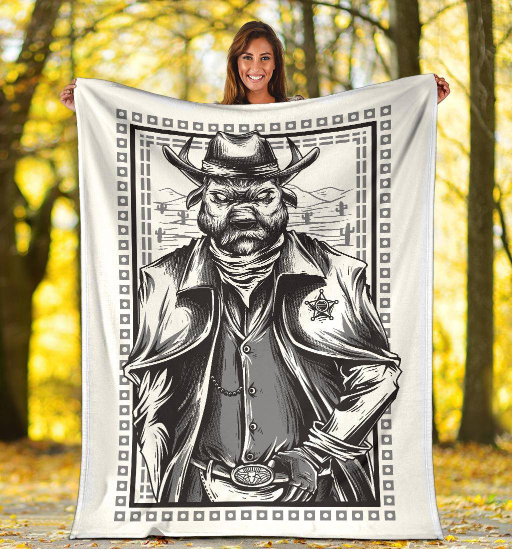 Western Ranger Cowboy Art Cartoon Premium Blanket - Top Content | POD Collection | Free Shipping