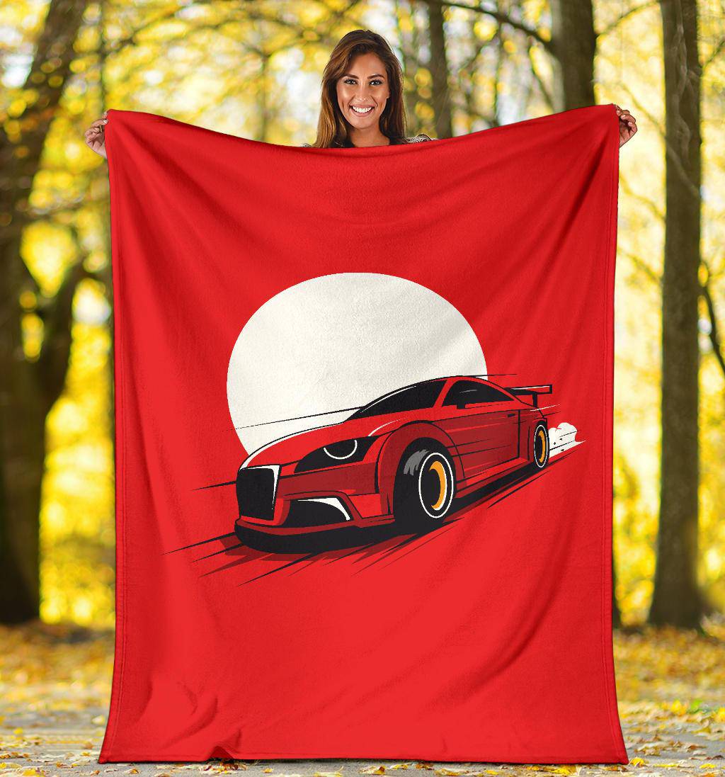 Red Moon Car Auto Premium Blanket - Top Content | POD Collection | Free Shipping