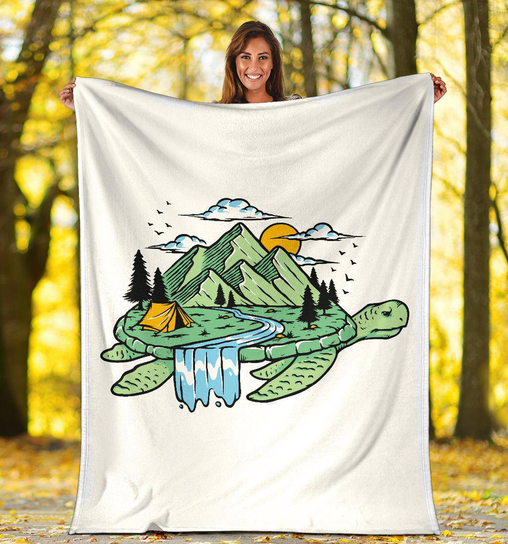 Cool Nature Inside Turtle Illustration Premium Blanket - Top Content | POD Collection | Free Shipping