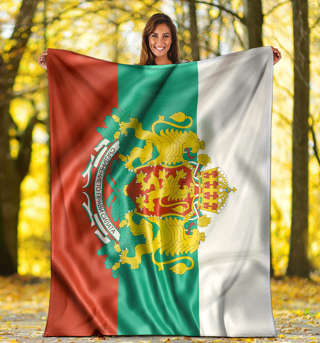 Bulgaria Flag and Coat of Arms Premium Blanket