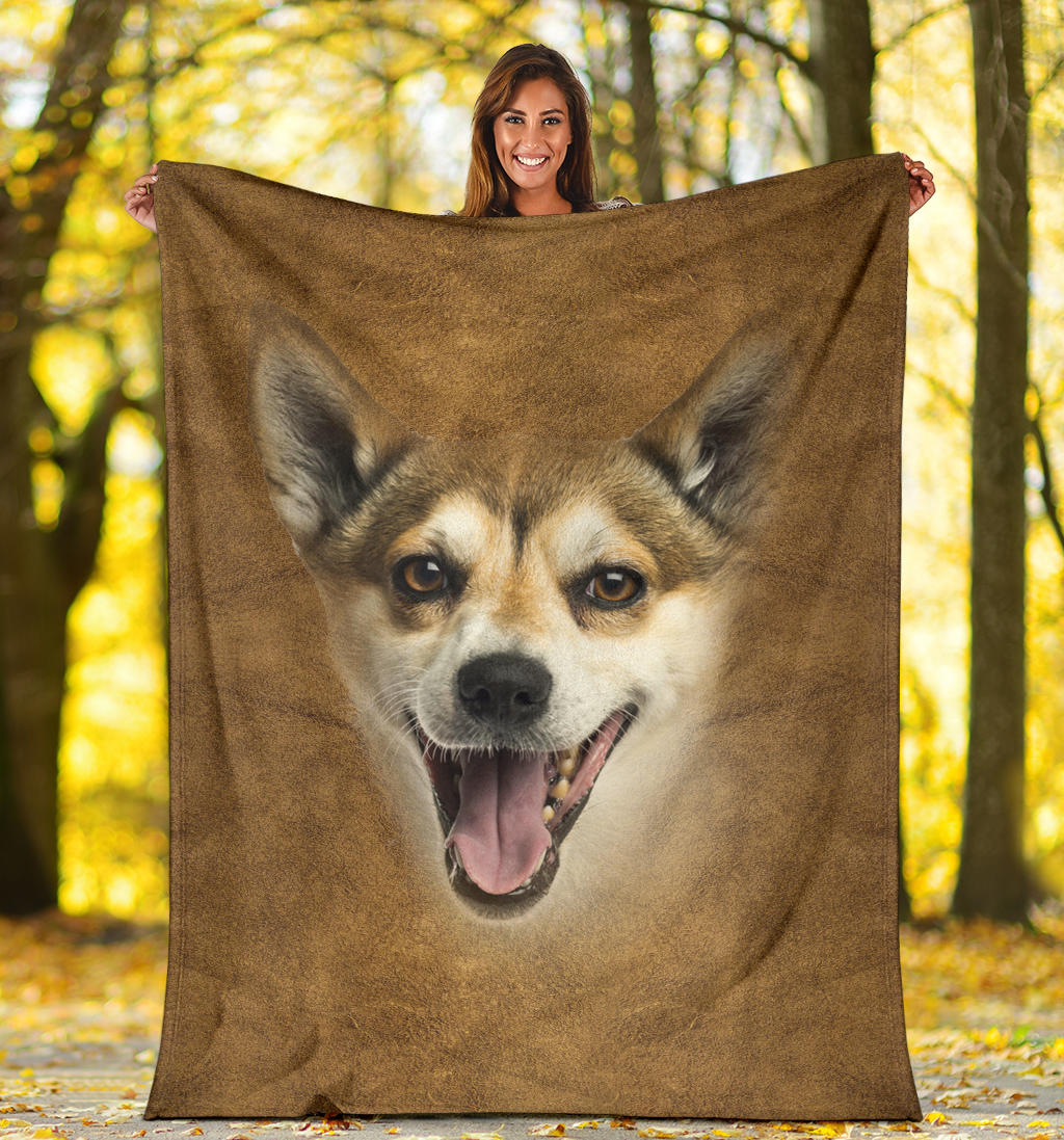 Norwegian Lundehund Face Hair Blanket