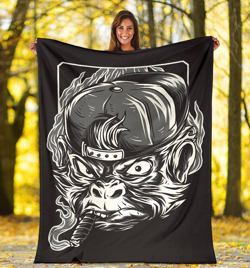 Mastermind Monkey Cartoon Premium Blanket - Top Content | POD Collection | Free Shipping