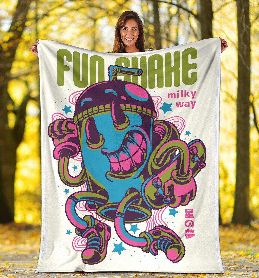 Fun Shake Skater Emoji Cartoon Premium Blanket - Top Content | POD Collection | Free Shipping