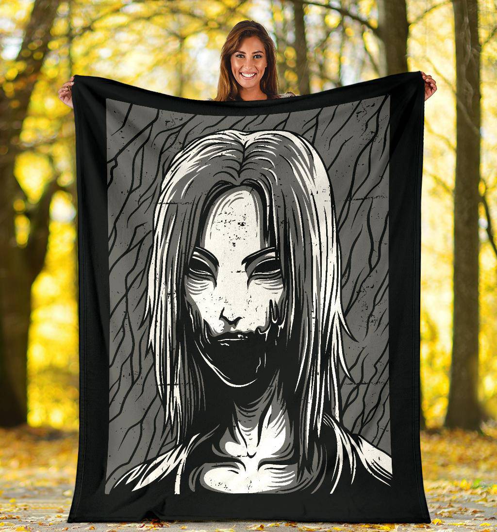 Premium Blanket Pretty Scary Slayer Black And White Drawing - Top Content | POD Collection | Free Shipping