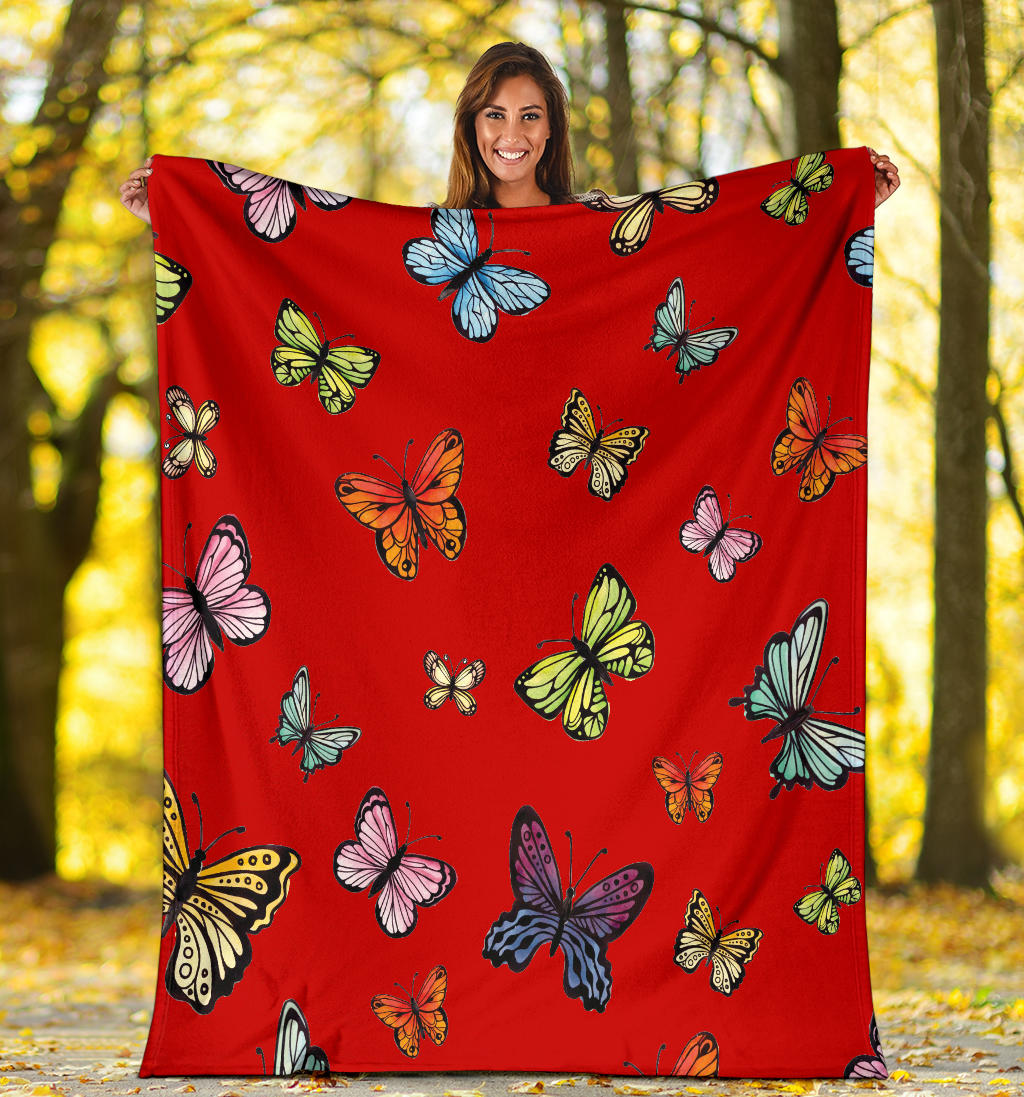 colorful butterflies red collection blanket - Top Content | POD Collection | Free Shipping