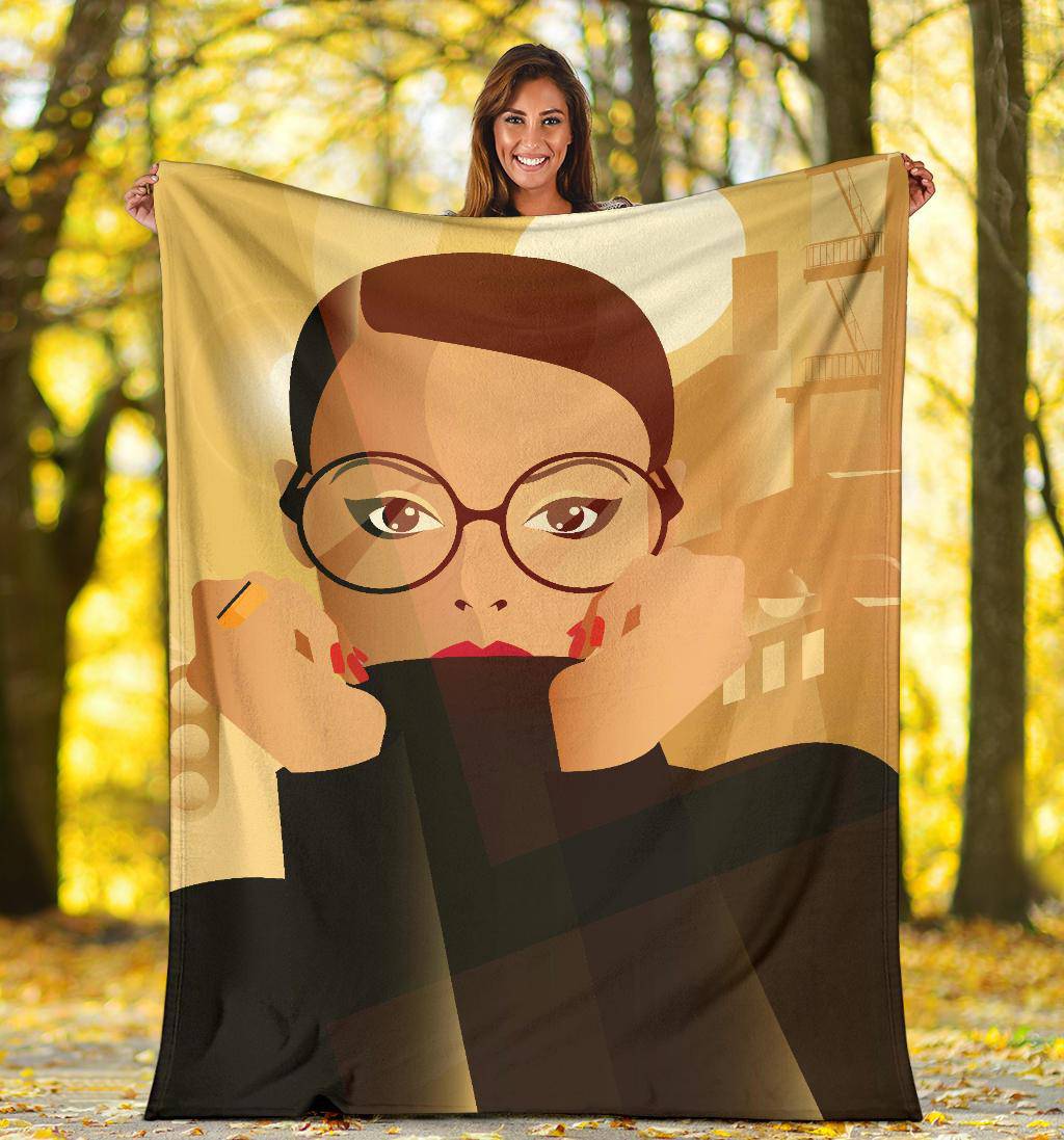 City Stylish Woman Cartoon Premium Blanket - Top Content | POD Collection | Free Shipping