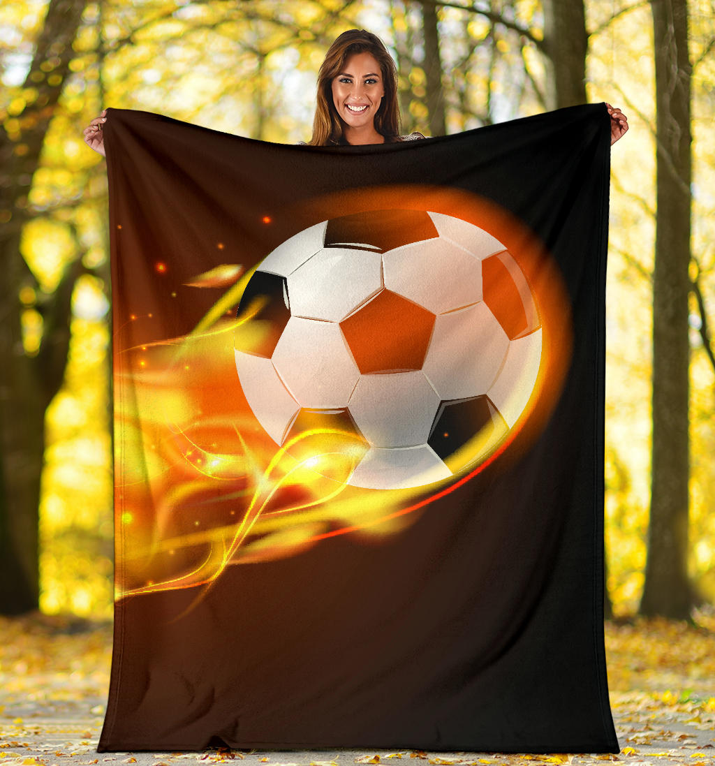 soccer ball flying fire blanket - Top Content | POD Collection | Free Shipping