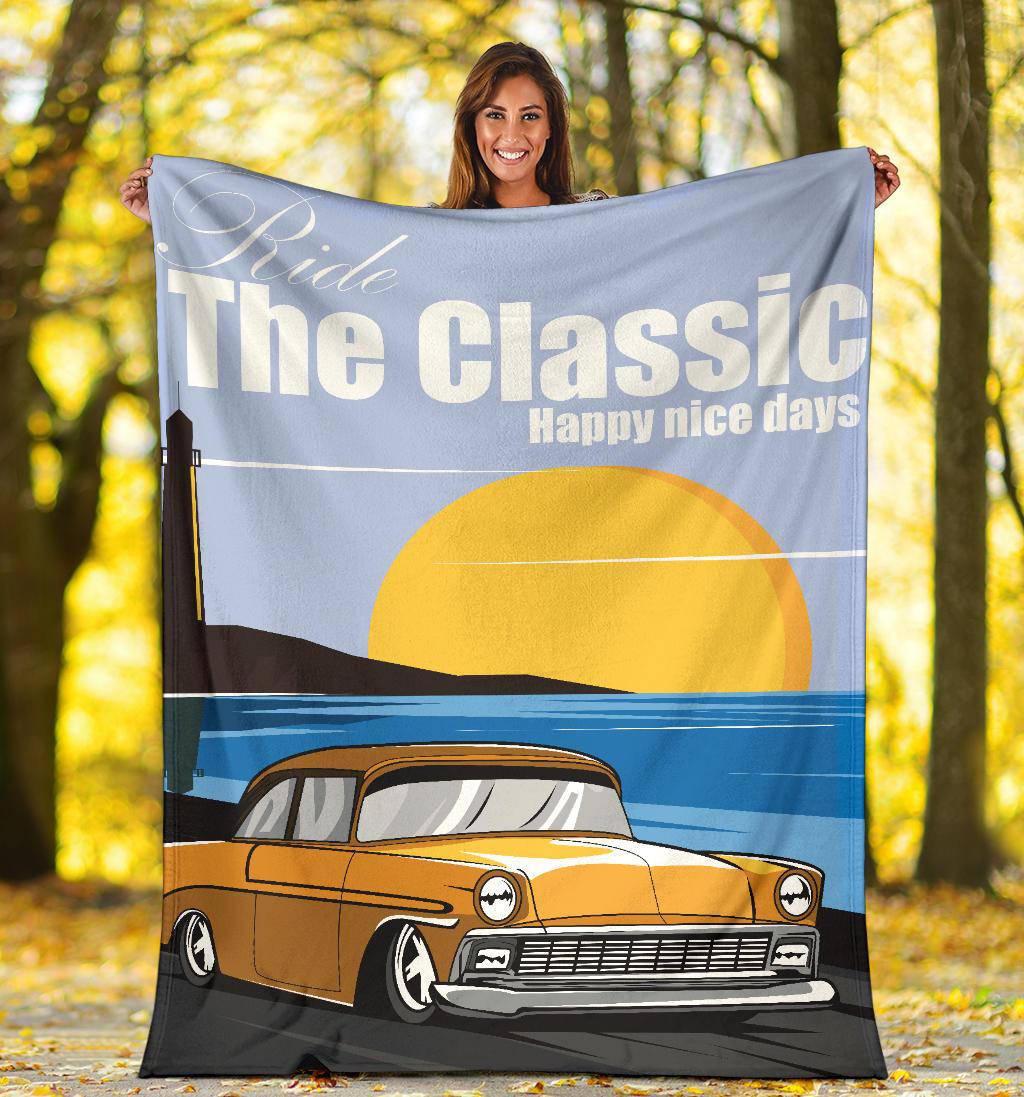 Ride Classic Yellow Car Premium Blanket - Top Content | POD Collection | Free Shipping