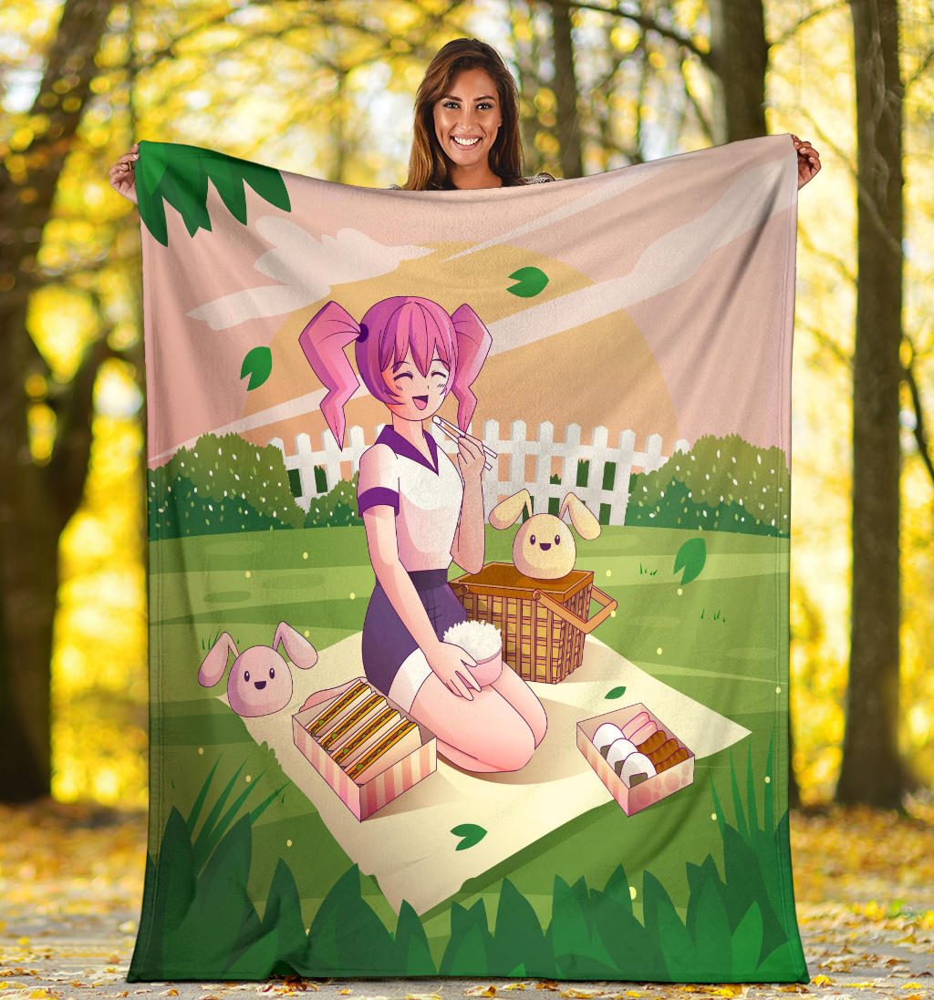 Anime Happy Girl Blanket