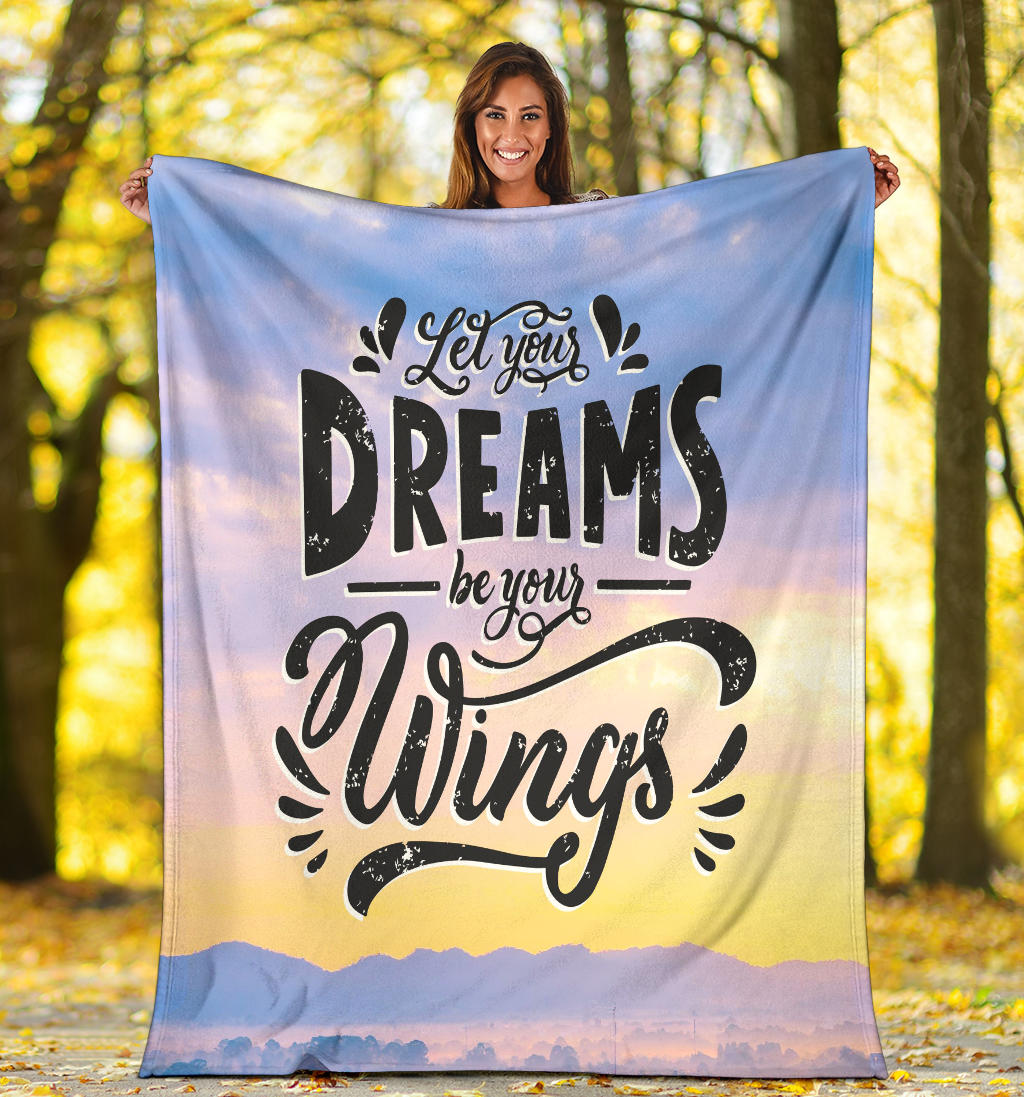 dreams wings motivation blanket - Top Content | POD Collection | Free Shipping