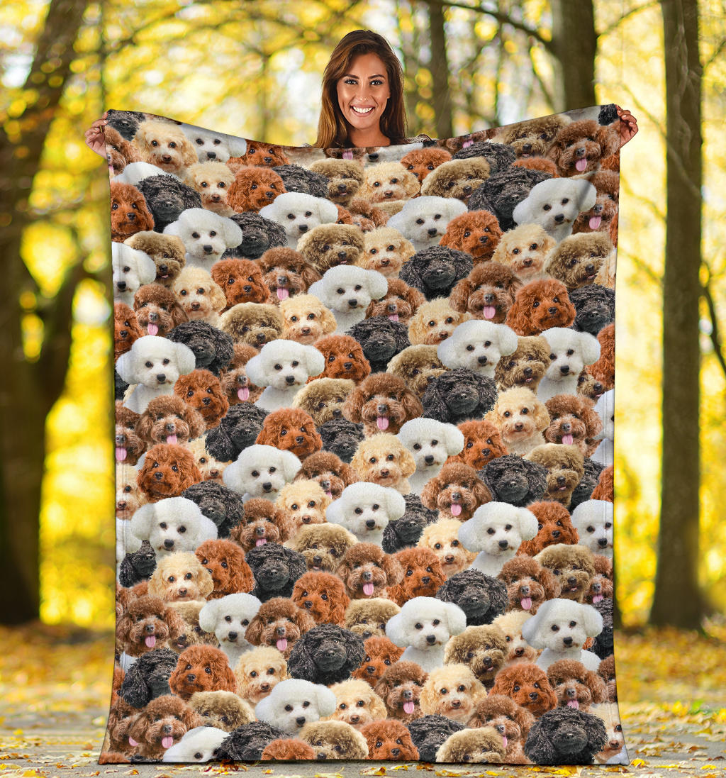 Poodle Full Face Blanket