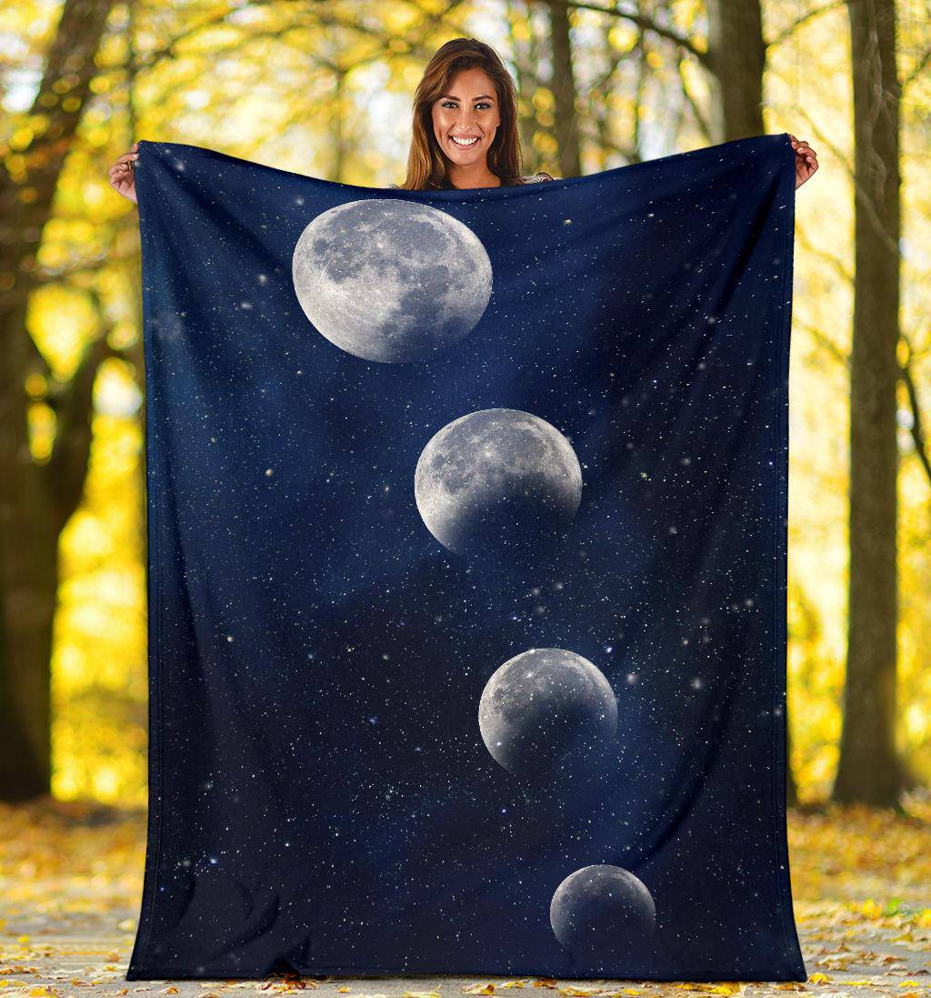 Moon Eclipse Night Sky Stars Premium Blanket - Top Content | POD Collection | Free Shipping