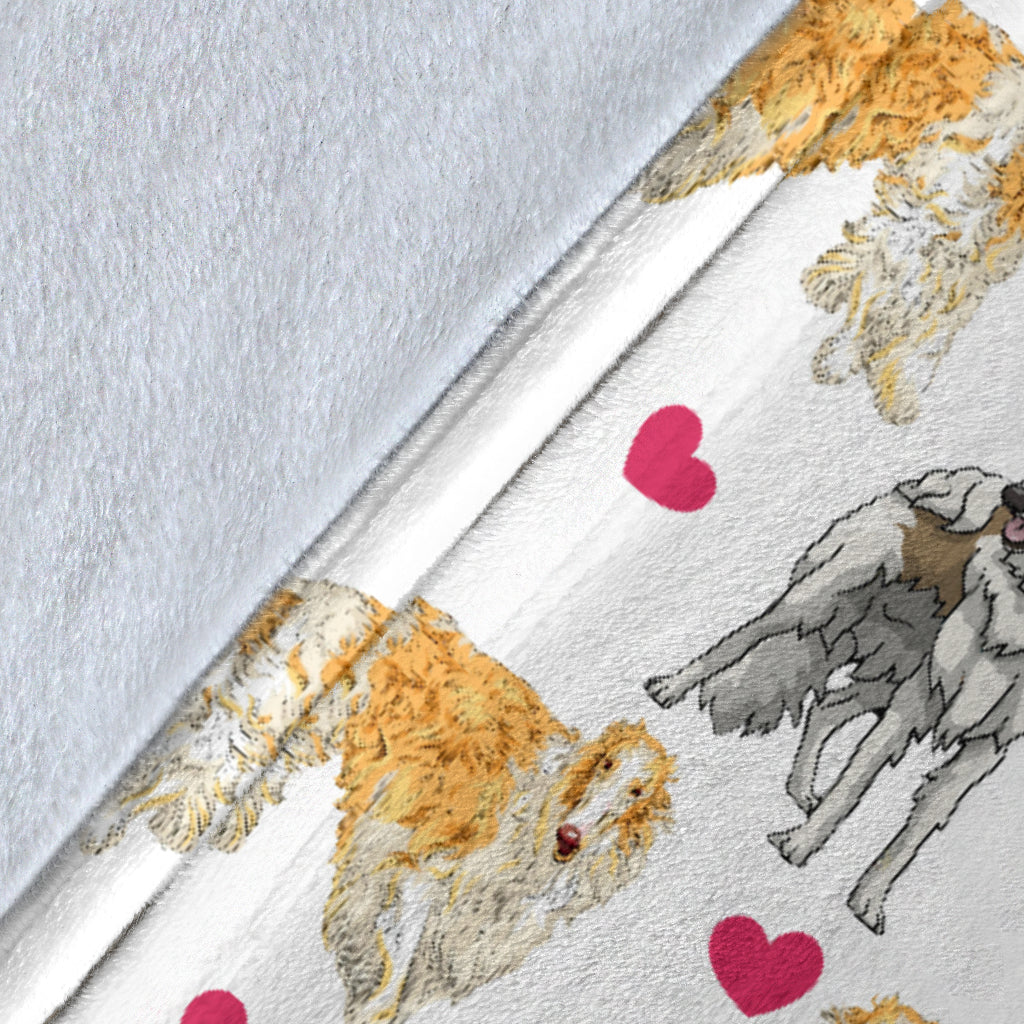 Borzoi Heart Blanket