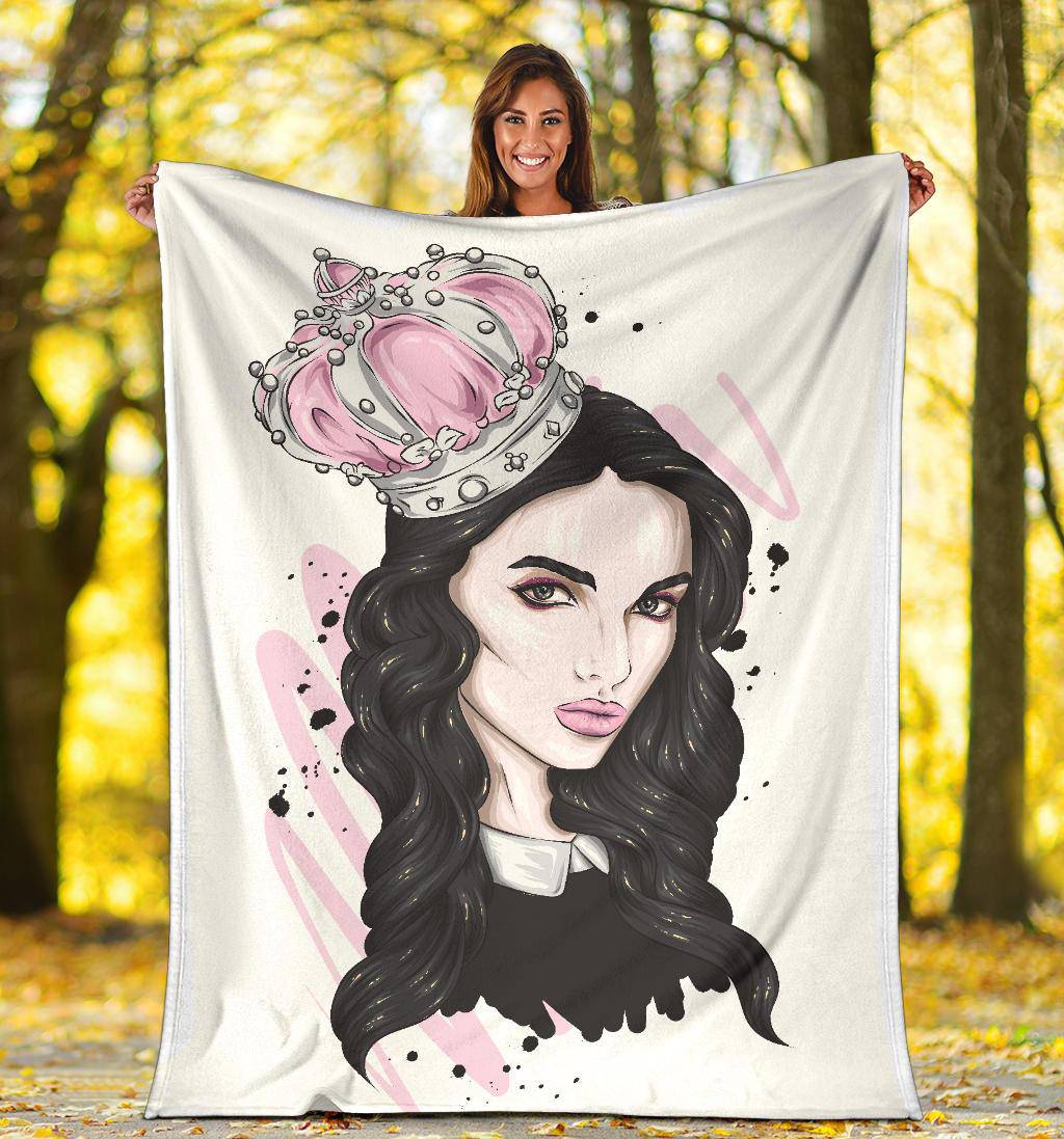 Beautiful Crown Girl Cartoon Premium Blanket - Top Content | POD Collection | Free Shipping