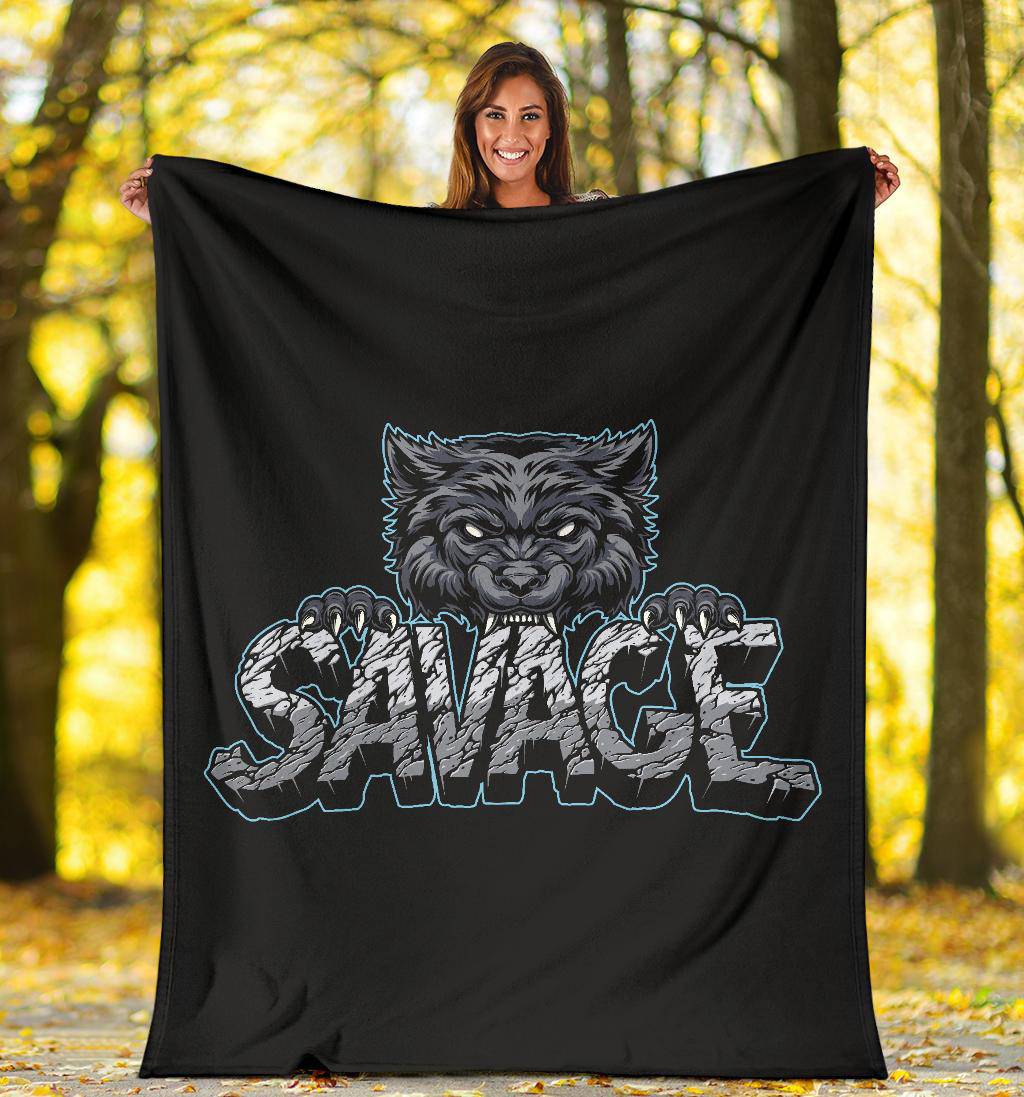 Premium Blanket Savage Aggressive Wolf Cartoon - Top Content | POD Collection | Free Shipping