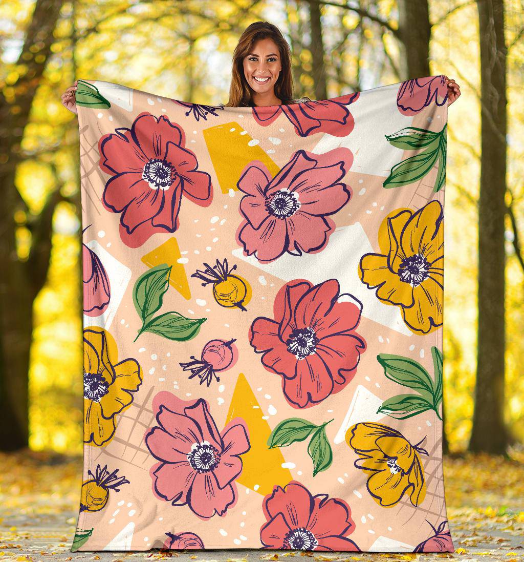 Colourful Flowers, Floral Premium Blanket - Top Content | POD Collection | Free Shipping