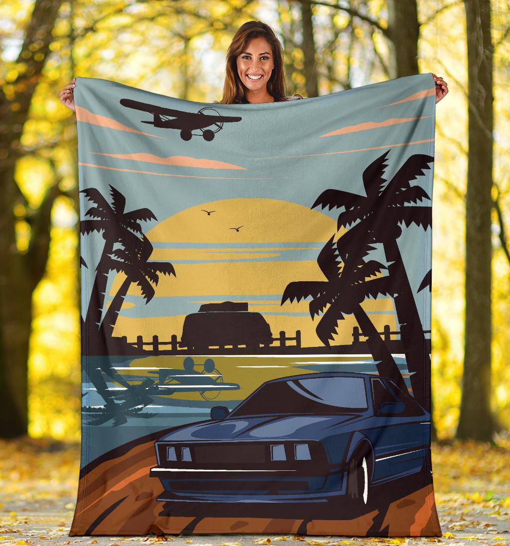 Auto Sunny Beach Vacation Premium Blanket - Top Content | POD Collection | Free Shipping