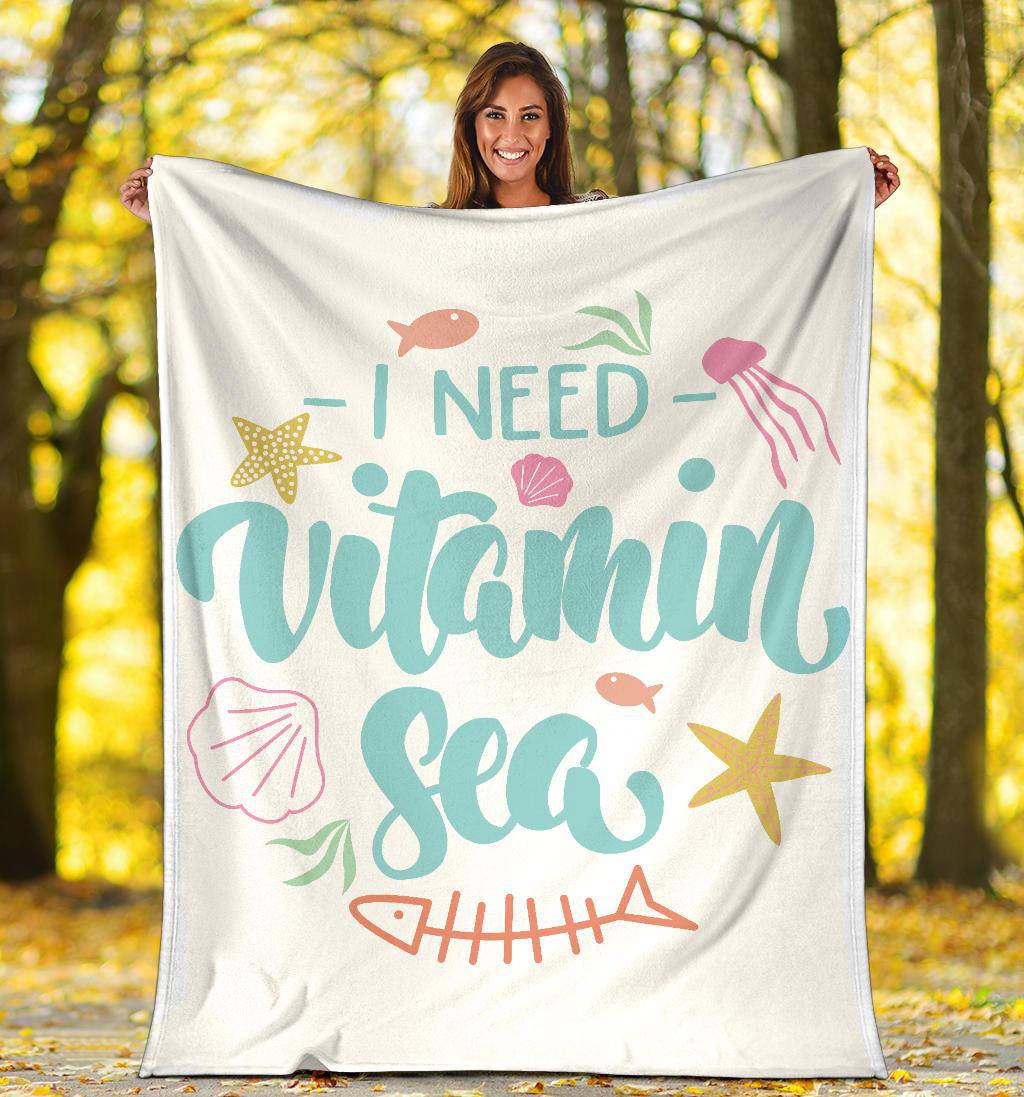 Sea Lover, Summer Vibes, I need Vitamin Sea Premium Blanket - Top Content | POD Collection | Free Shipping