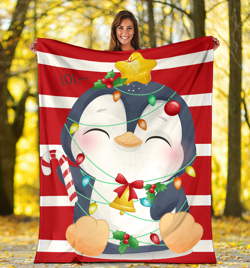 cute doodle penguin merry christmas blanket - Top Content | POD Collection | Free Shipping