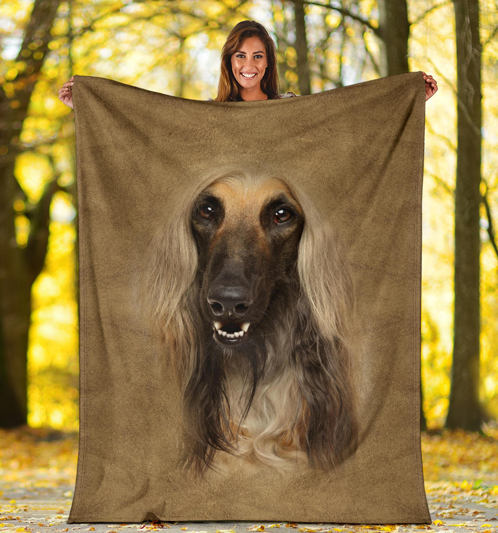 Afghan Hound Face Hair Blanket