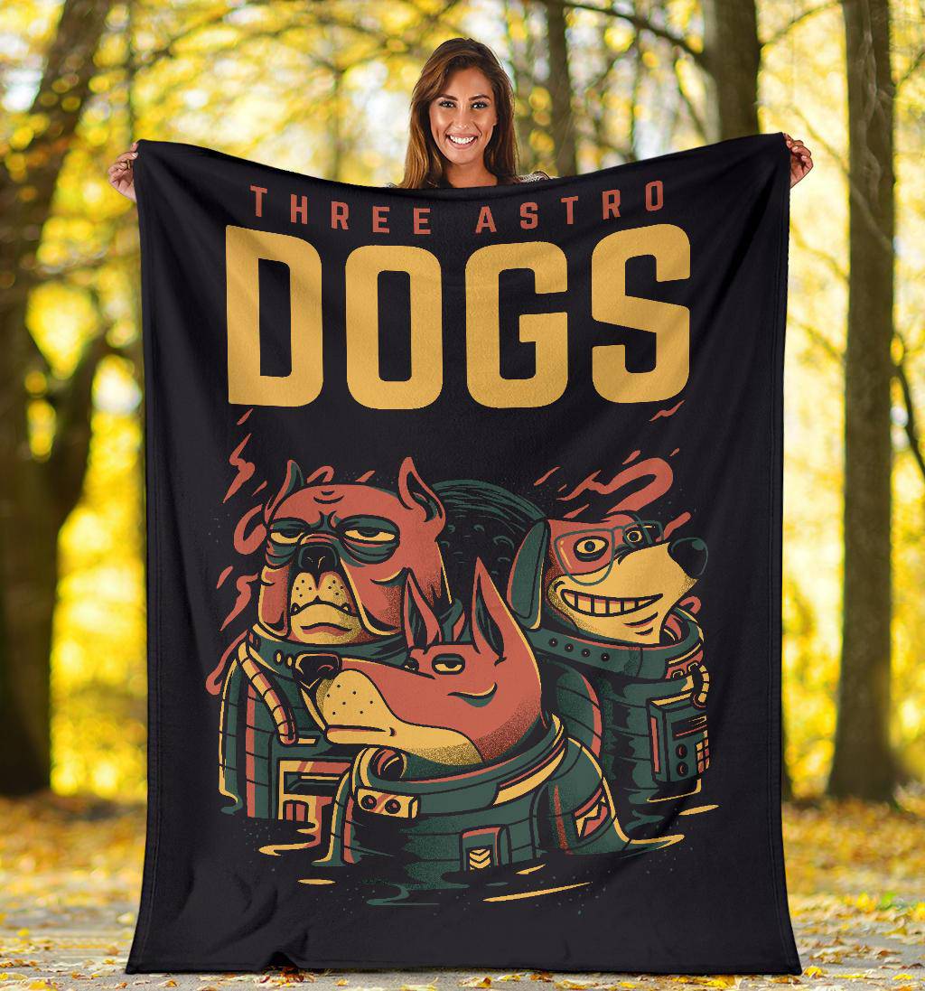 Premium Blanket Three Astro Dogs Cool Cartoon - Top Content | POD Collection | Free Shipping