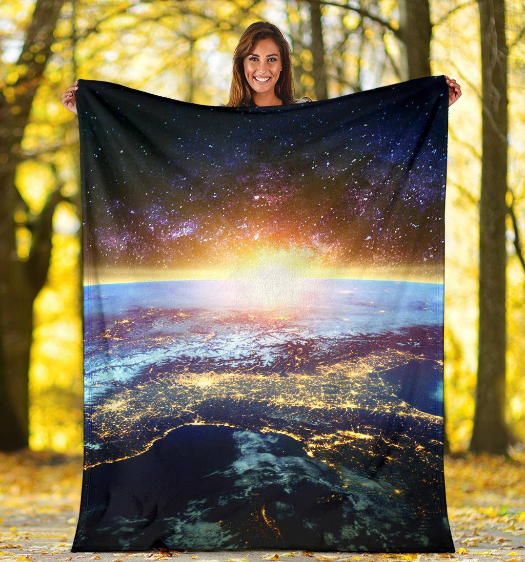 Real Nasa Earth Galaxy View Premium Blanket - Top Content | POD Collection | Free Shipping