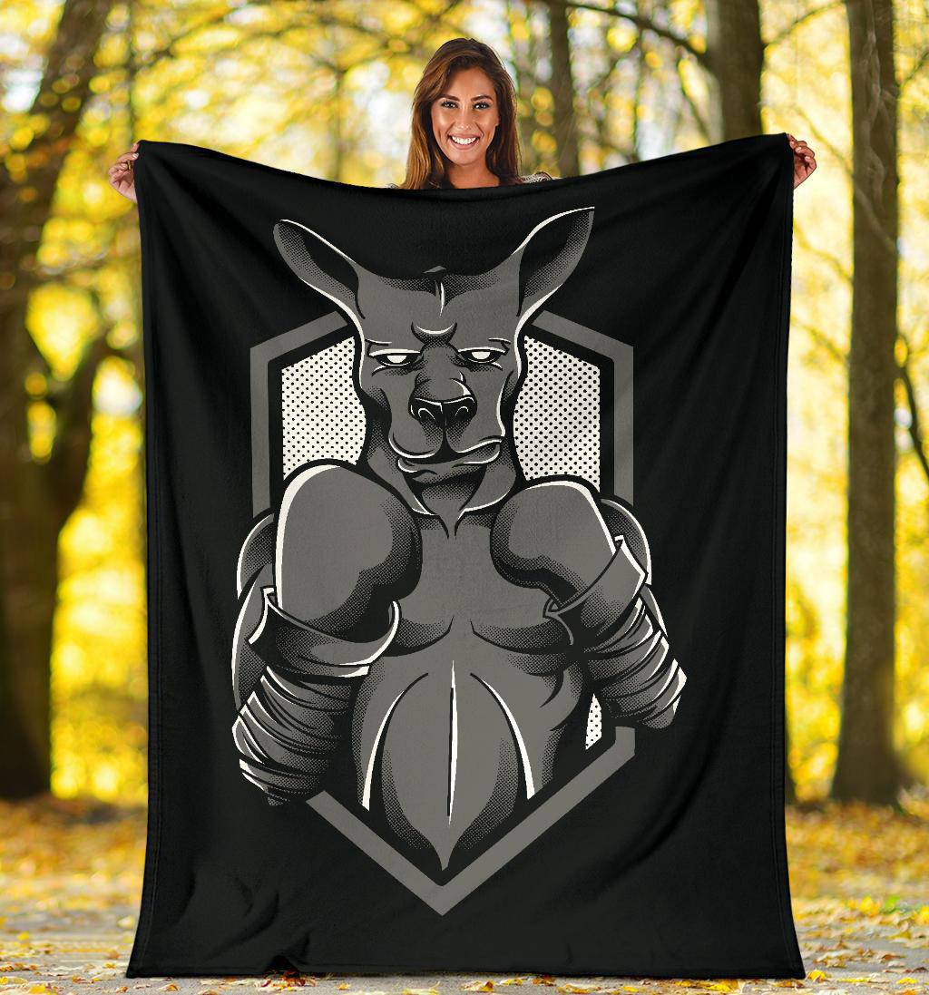 Kangaroo Boxing Fighter Cartoon Premium Blanket - Top Content | POD Collection | Free Shipping