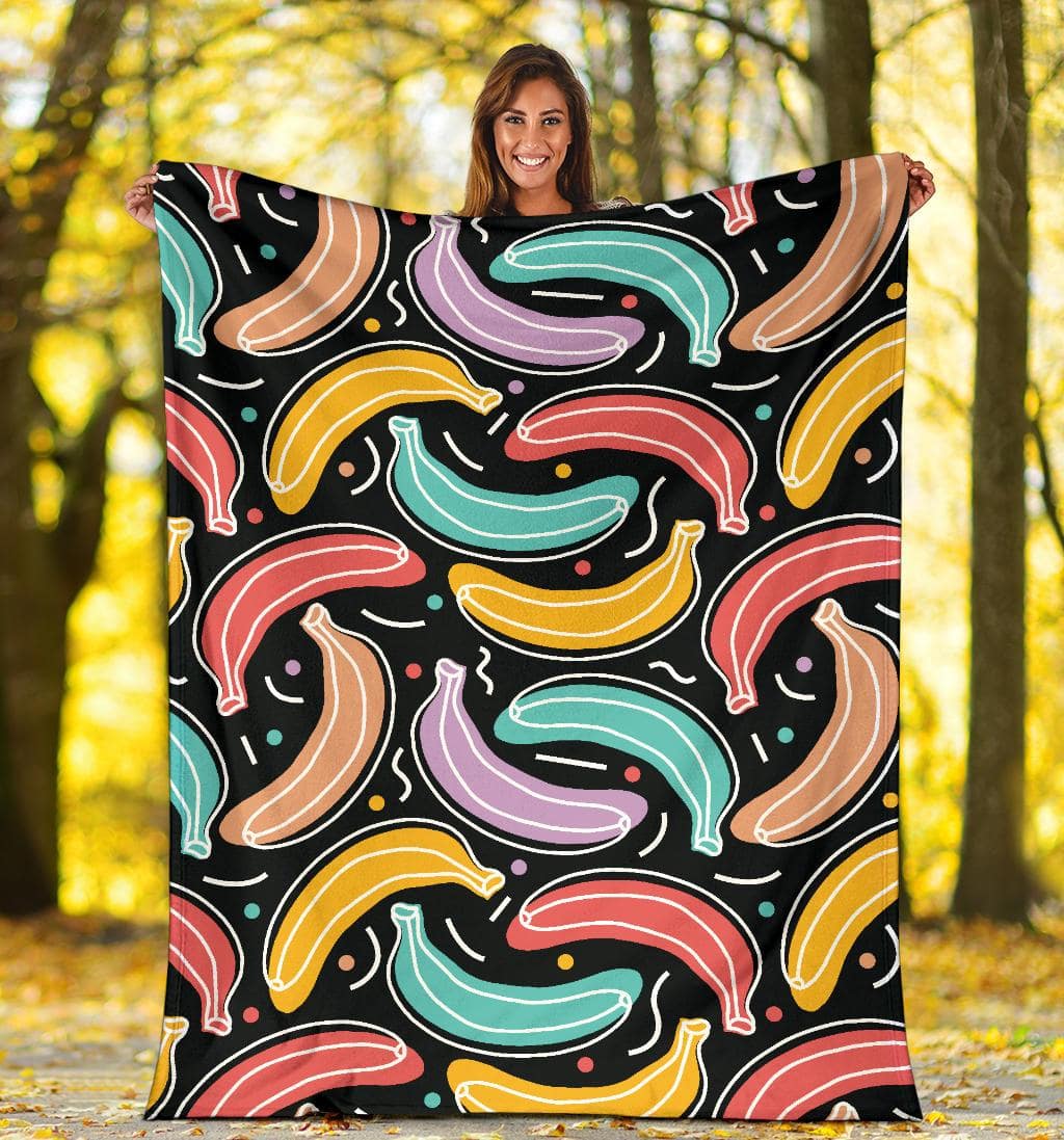 Colorful Banana Pattern Premium Blanket - Top Content | POD Collection | Free Shipping