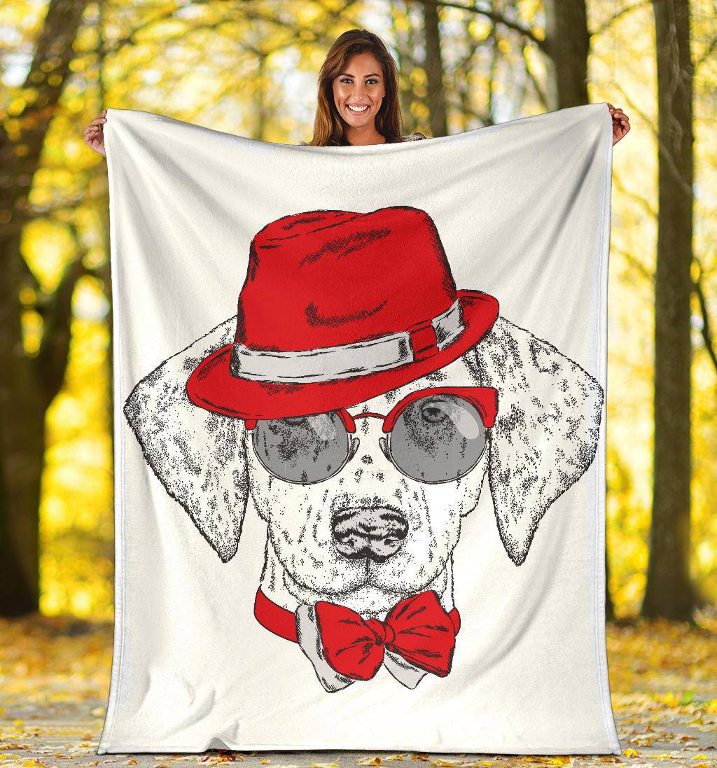 Beautiful Dog Breed with Hat Premium Blanket - Top Content | POD Collection | Free Shipping