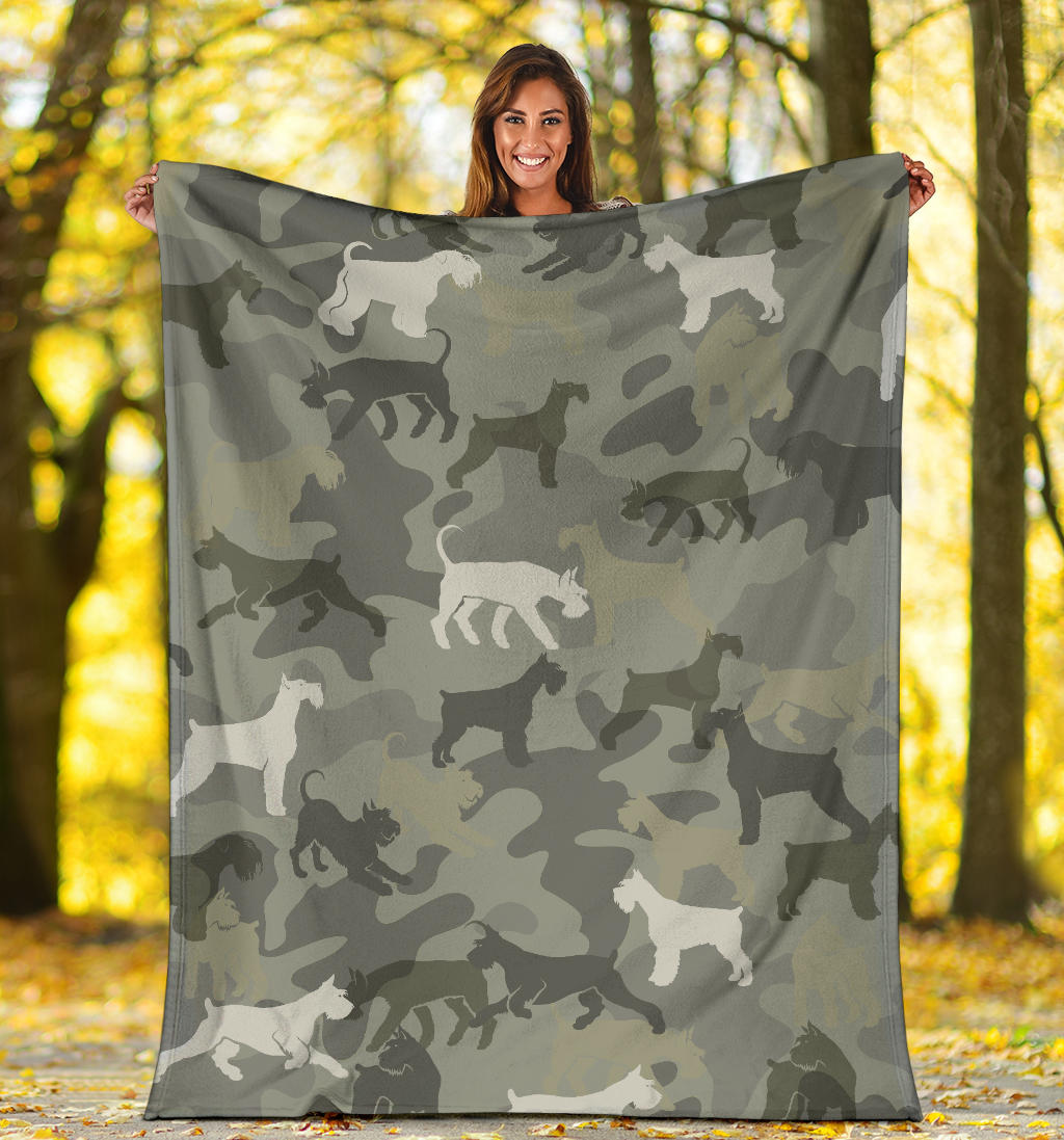 Giant Schnauzer Camo Blanket