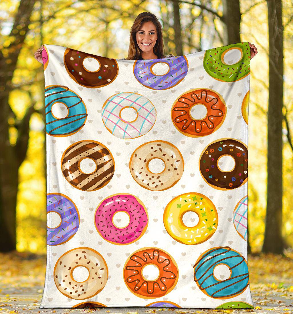 Colorful Doughnut Seamless Background Illustration Premium Blanket - Top Content | POD Collection | Free Shipping